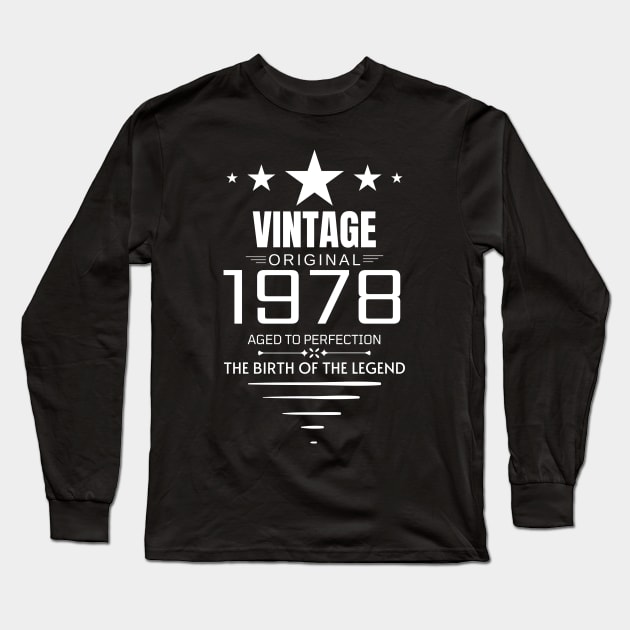 Vintage 1978 - Birthday GIft Long Sleeve T-Shirt by Fluen